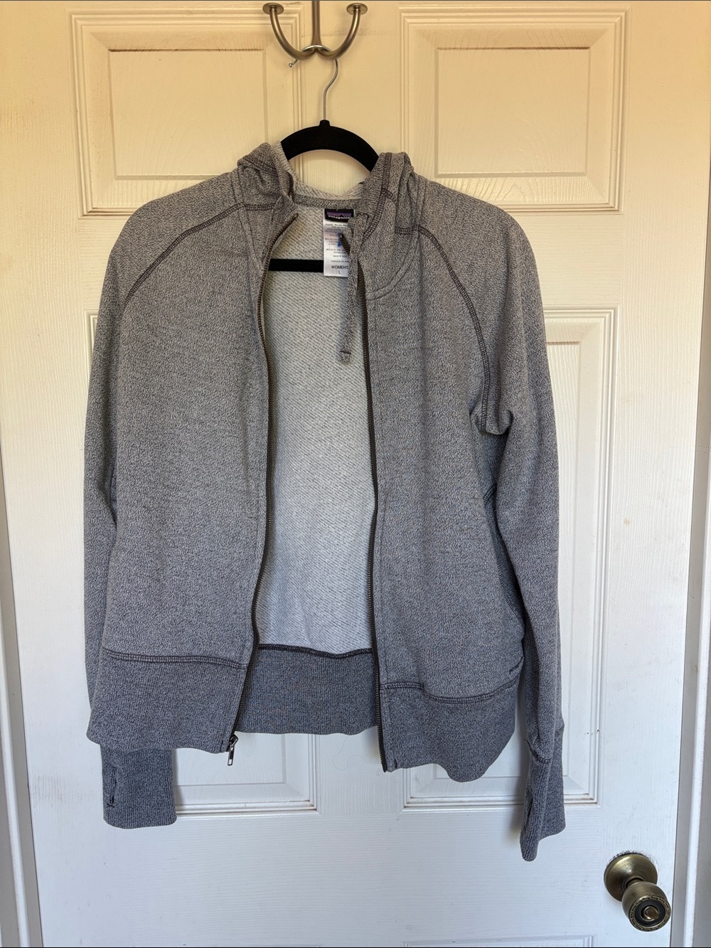 Patagonia Heather Gray Full-Zip Hooded Sweatshirt